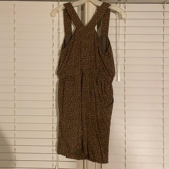 BCBG GENERATION BROWN WITH PINK SLEEVELESS BUBBLE HEM DRESS XS - Picture 3 of 4